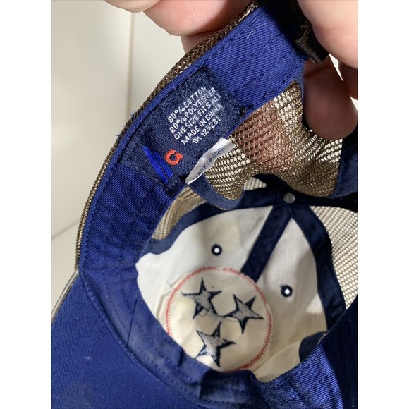 Tennessee Tristar Distressed Trucker Adjustable Strap Back Baseball Hat Cap - Picture 12 of 12